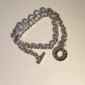 Guess silver tone double wrap bracelet